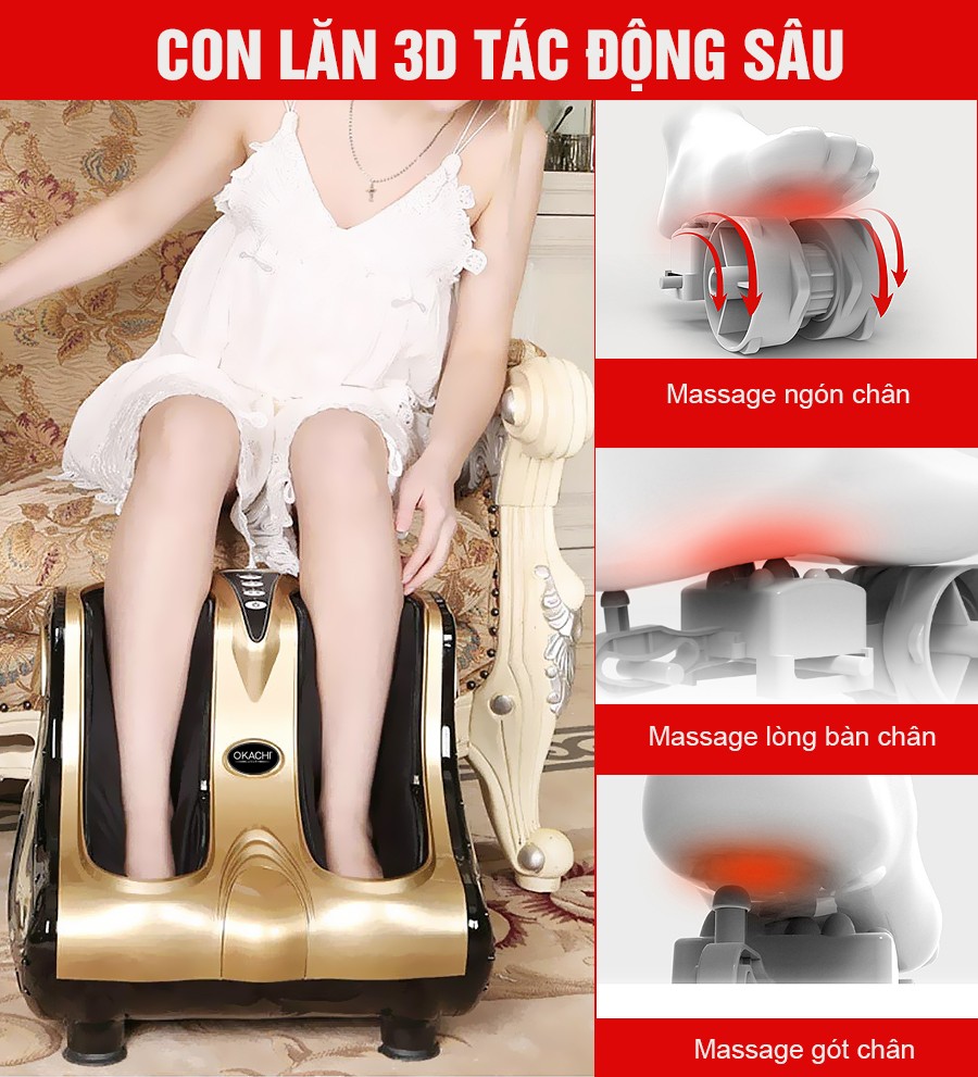 Máy massage chân hồng ngoại 3D OKACHI JP- 810